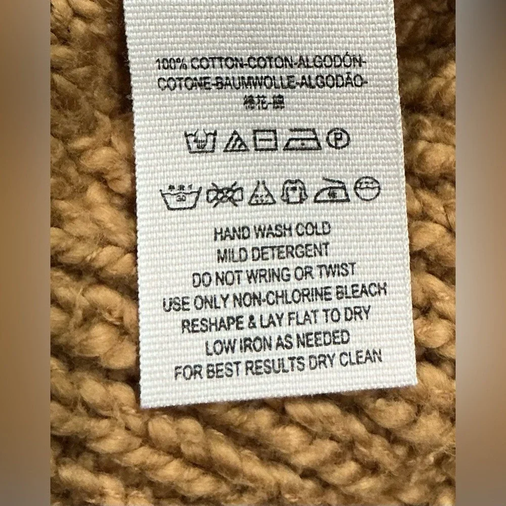 Free People Sweetheart Henley Cropped V-Neck Tan Camel Boho Sweater XS $128‎ NWT